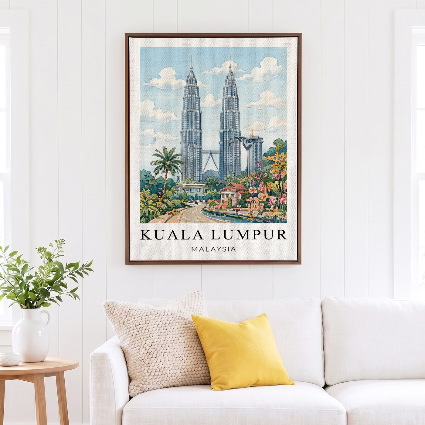 Kuala Lumpur Canvas Wall Art – Malaysia Skyline Decor, Modern Travel Artwork