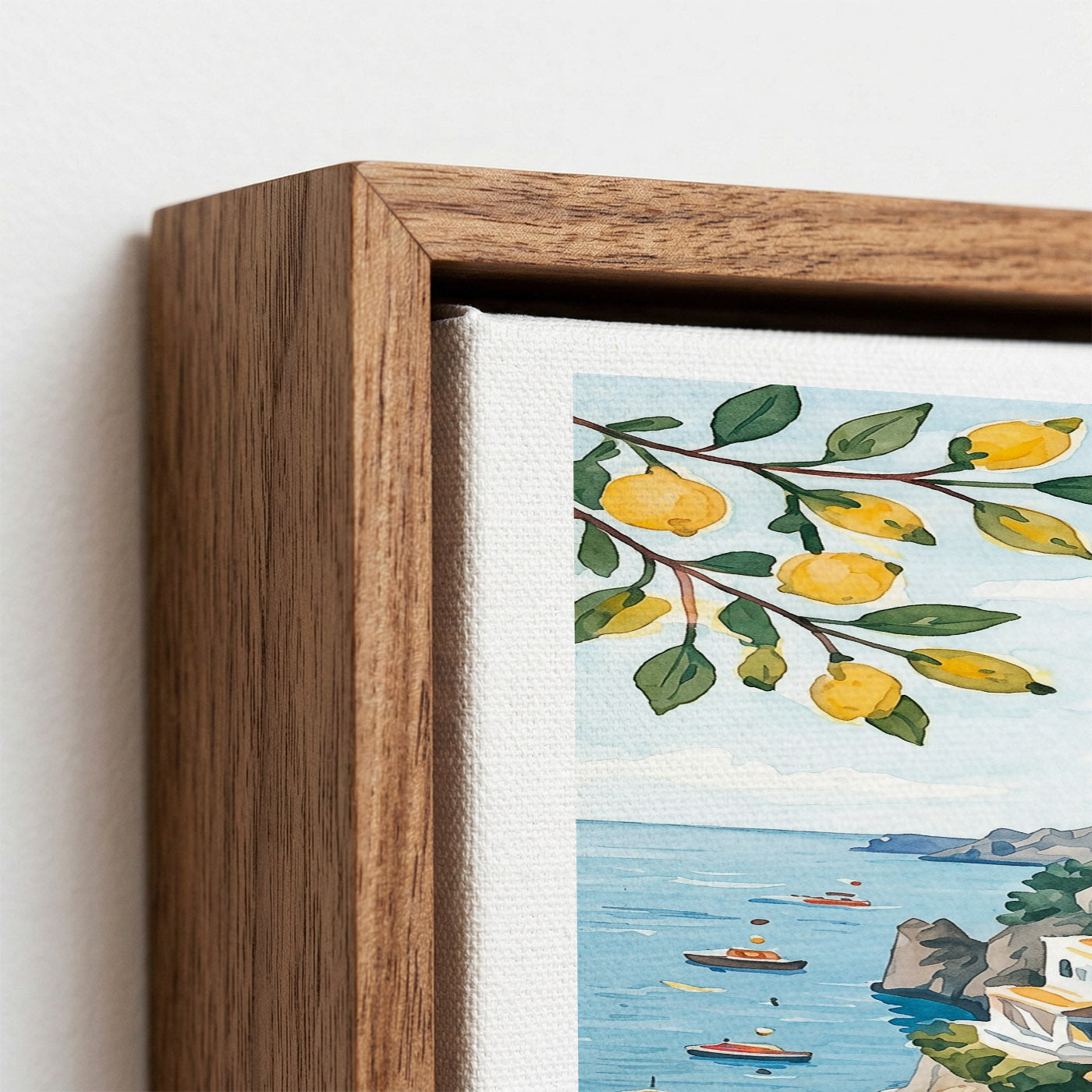 Positano Canvas Wall Art – Amalfi Coast Decor, Italy Coastal Village Artwork