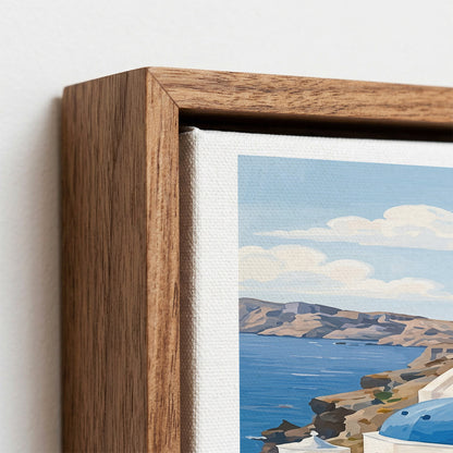 Santorini Canvas Wall Art – Greece Coastal Decor, Mediterranean Island Artwork