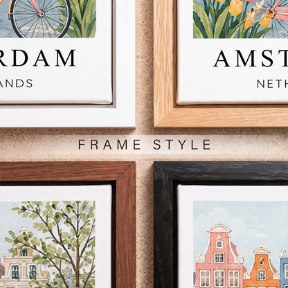 Amsterdam Canvas Wall Art – Netherlands Canal Decor, Dutch Cityscape Travel Artwork