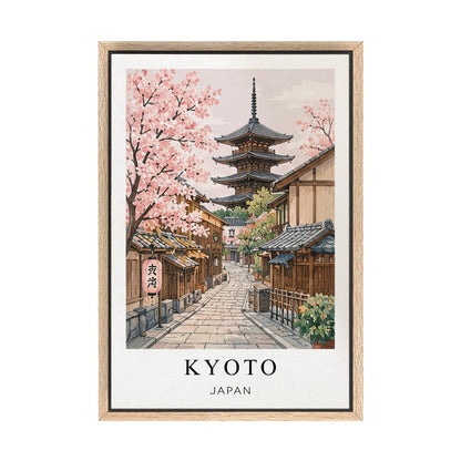 Kyoto Canvas Wall Art – Japan Temple Decor, Cherry Blossom Travel Artwork