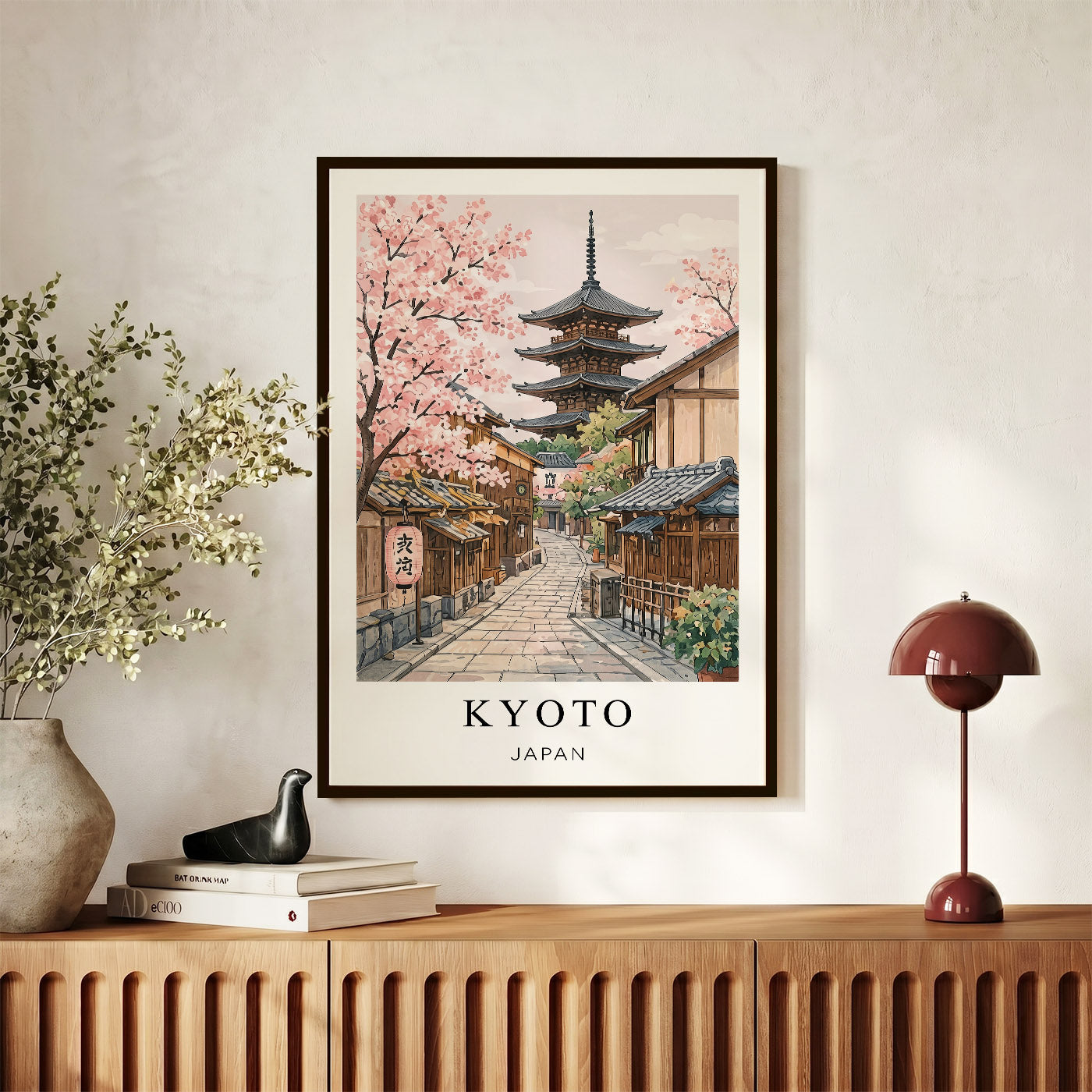 Kyoto Canvas Wall Art – Japan Temple Decor, Cherry Blossom Travel Artwork