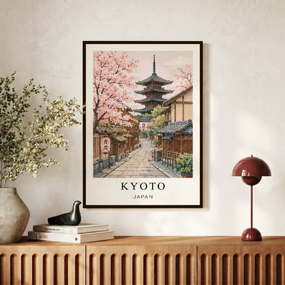 Kyoto Canvas Wall Art – Japan Temple Decor, Cherry Blossom Travel Artwork