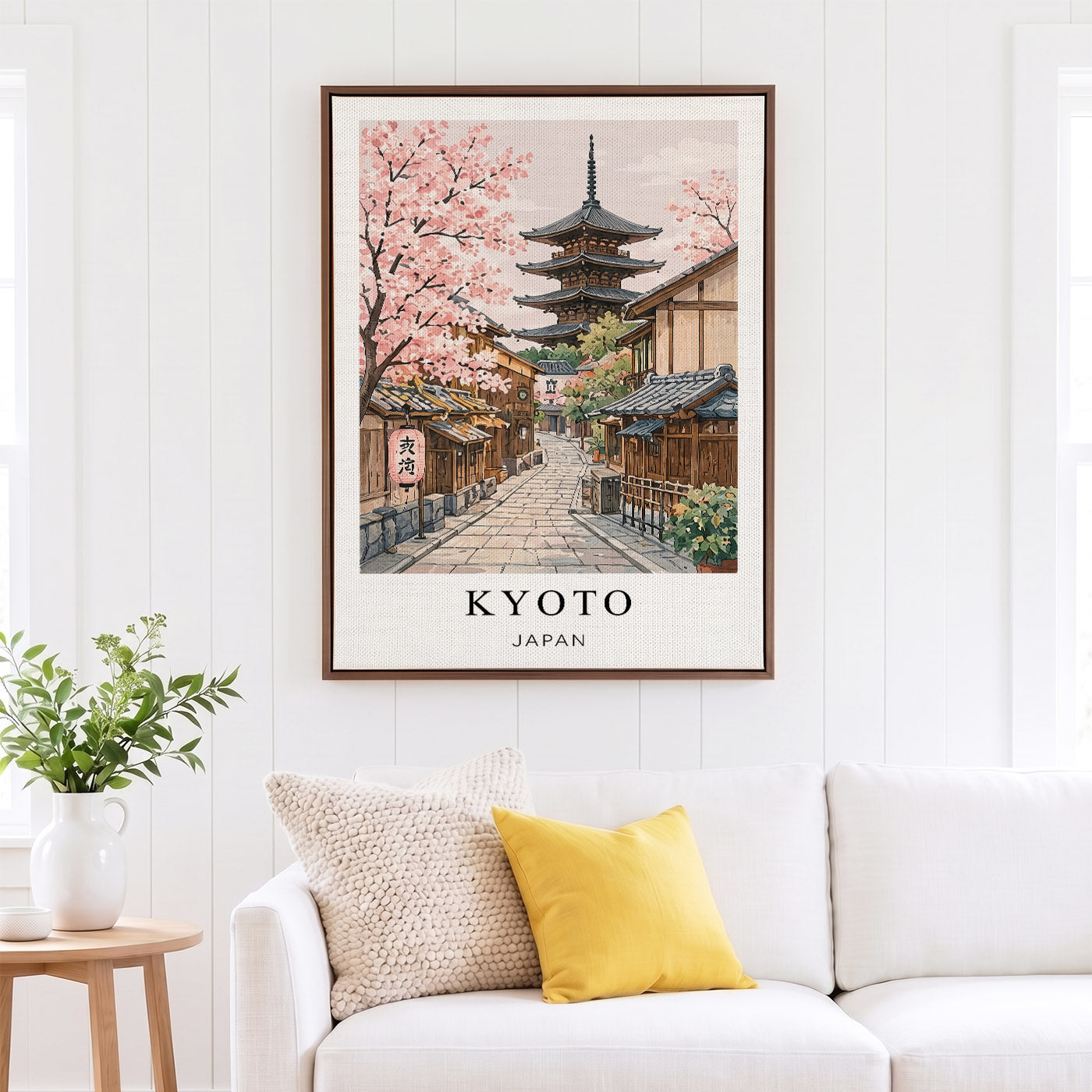 Kyoto Canvas Wall Art – Japan Temple Decor, Cherry Blossom Travel Artwork