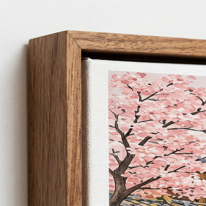 Kyoto Canvas Wall Art – Japan Temple Decor, Cherry Blossom Travel Artwork