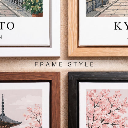 Kyoto Canvas Wall Art – Japan Temple Decor, Cherry Blossom Travel Artwork