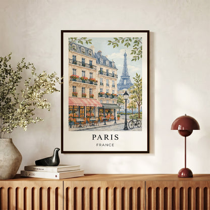 Paris Canvas Wall Art – Eiffel Tower Decor, French Cityscape Travel Artwork
