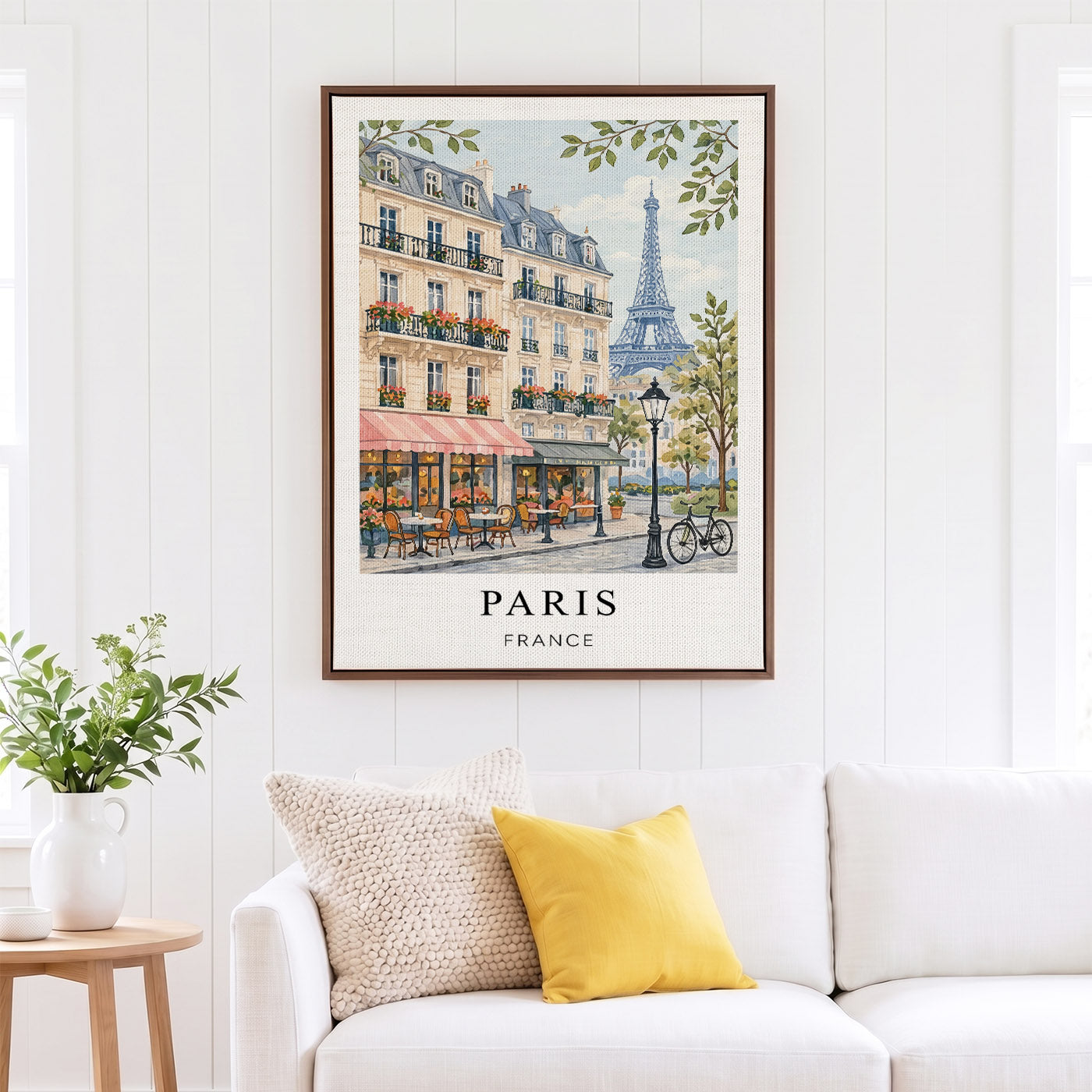 Paris Canvas Wall Art – Eiffel Tower Decor, French Cityscape Travel Artwork