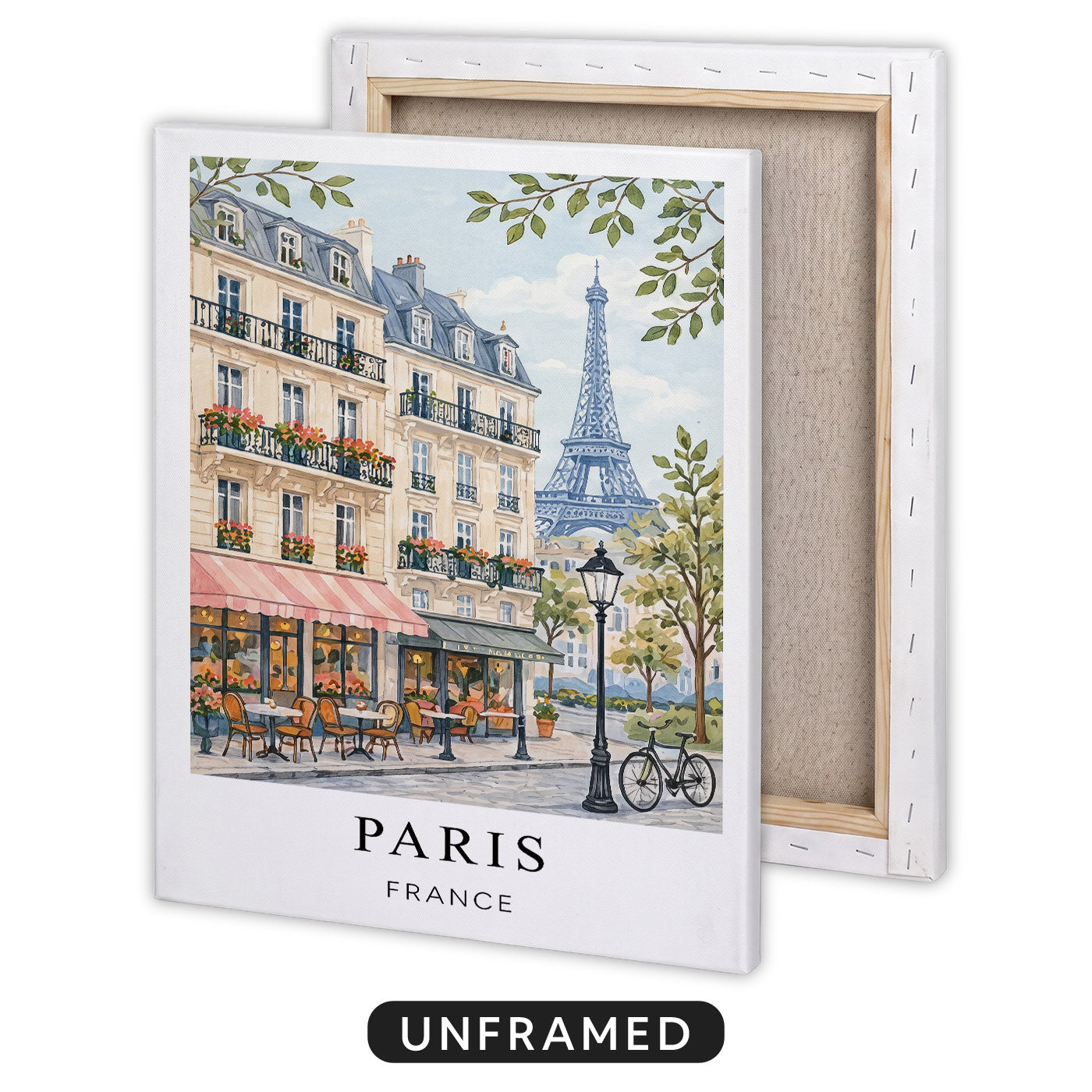 Paris Canvas Wall Art – Eiffel Tower Decor, French Cityscape Travel Artwork