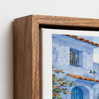 Chefchaouen Canvas Wall Art – Morocco Blue City Decor, Mediterranean Travel Artwork
