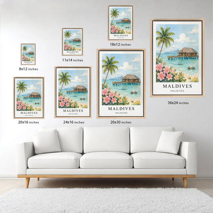 Maldives Canvas Wall Art – Tropical Island Decor, Ocean Paradise Artwork