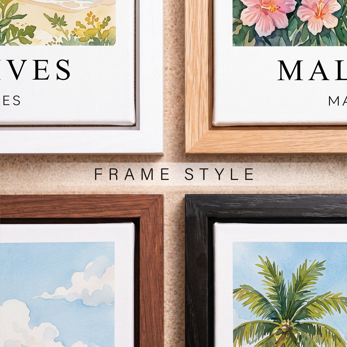 Maldives Canvas Wall Art – Tropical Island Decor, Ocean Paradise Artwork
