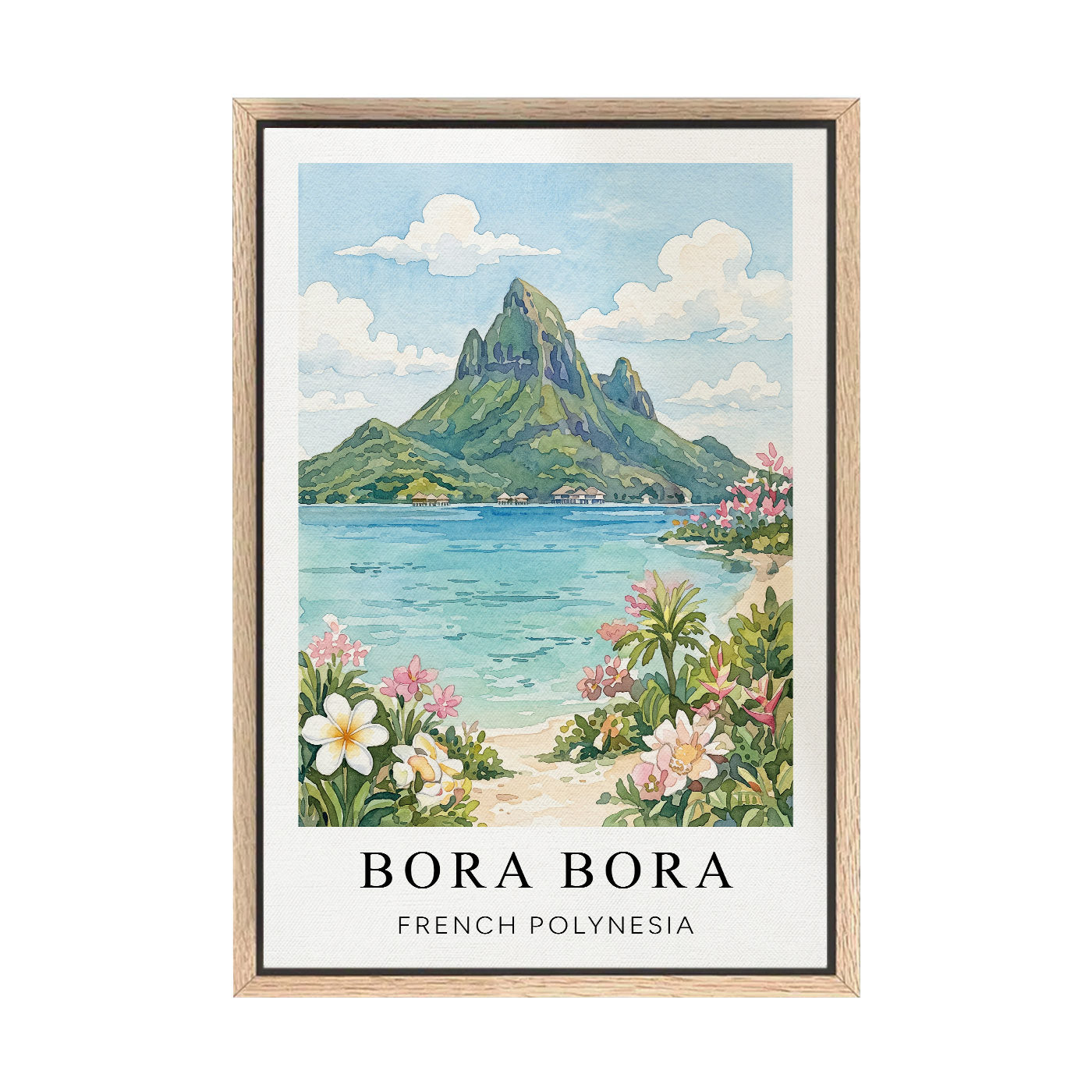 Bora Bora Canvas Wall Art – French Polynesia Decor, Tropical Lagoon Artwork