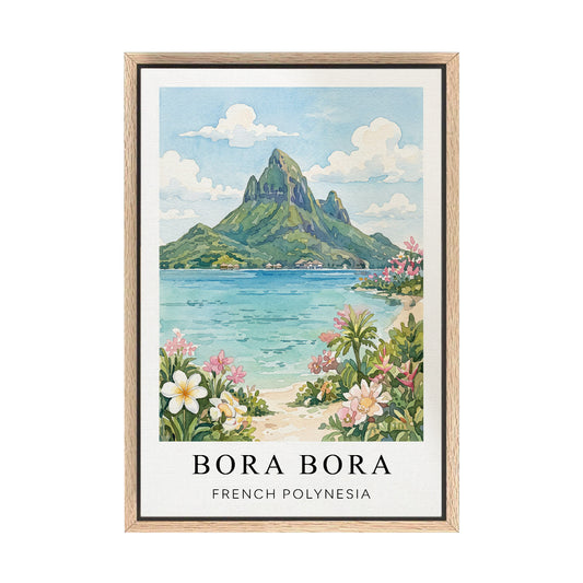 Bora Bora Canvas Wall Art – French Polynesia Decor, Tropical Lagoon Artwork