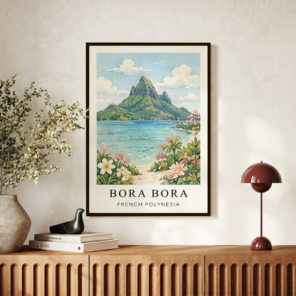 Bora Bora Canvas Wall Art – French Polynesia Decor, Tropical Lagoon Artwork