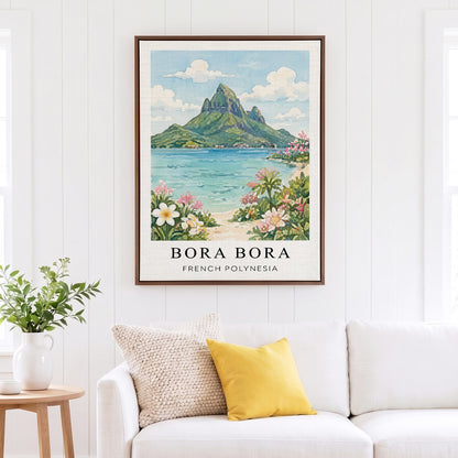 Bora Bora Canvas Wall Art – French Polynesia Decor, Tropical Lagoon Artwork