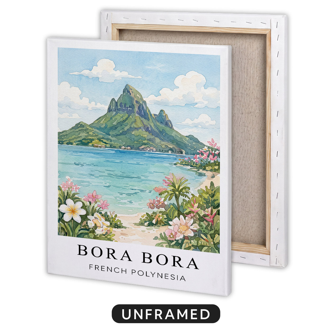 Bora Bora Canvas Wall Art – French Polynesia Decor, Tropical Lagoon Artwork