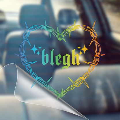 "Blegh" Holographic Car Sticker — Metalcore Vinyl Decal